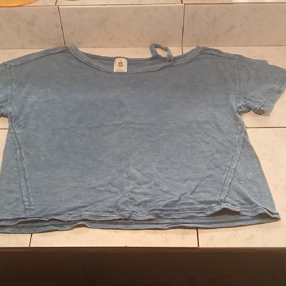 We The Free Denim Look Blue Top